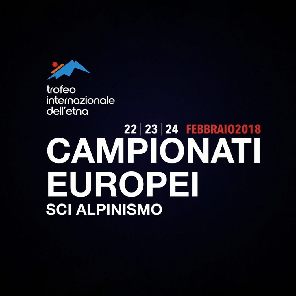 Visual ufficiale dei Campionati Europei di sci alpinismo 2018 al Trofeo Internazionale dell’Etna, evento ospitato sull’Etna dal 22 al 24 febbraio, con brand identity e comunicazione curate da SiQuis.